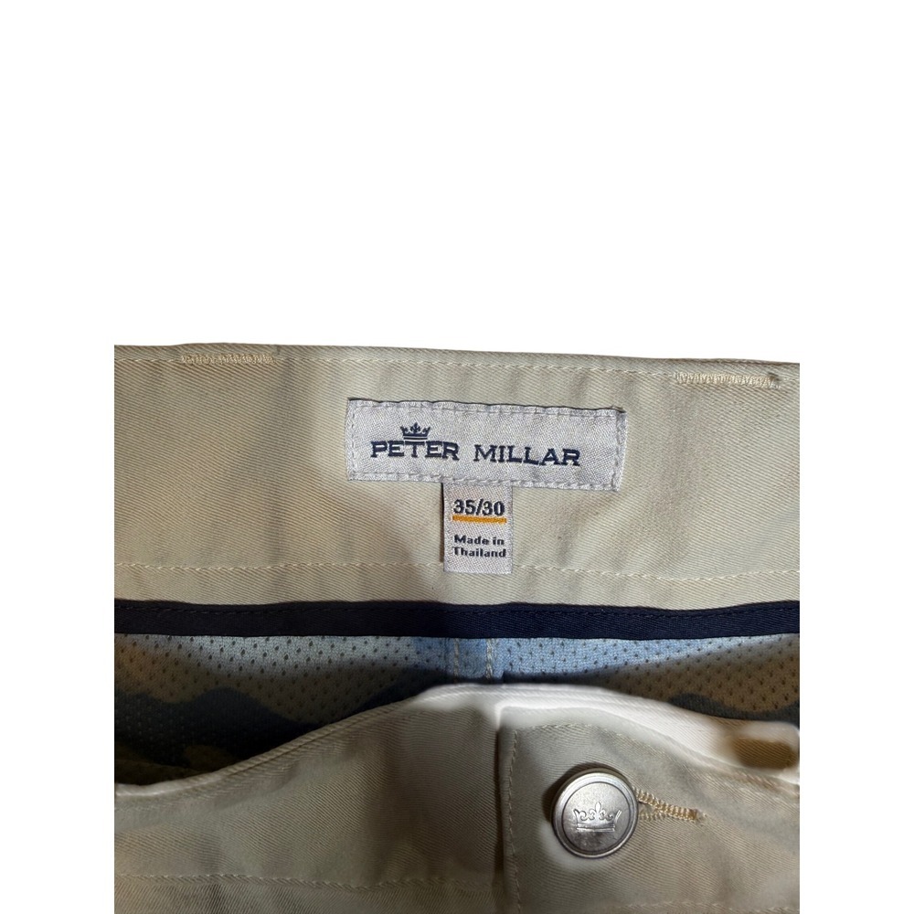 Peter Millar Mens 5-Pocket Performance Pants Light Khaki Stone 35x27 - Picture 5 of 6